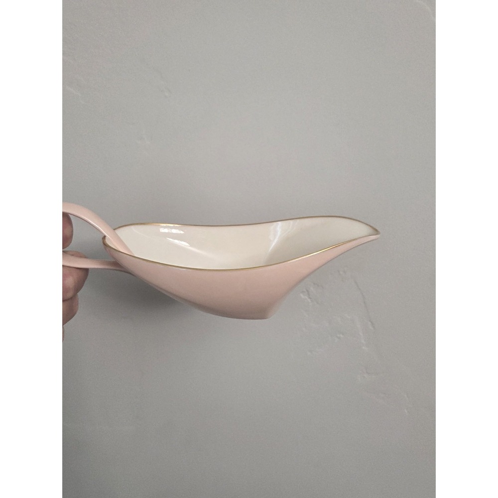 Vintage U.S.A. LENOX  Sauce/Gravy Boat Pink & Ivory